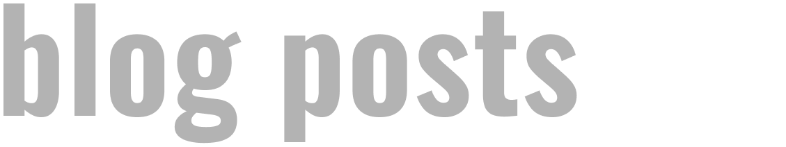 Blog Posts